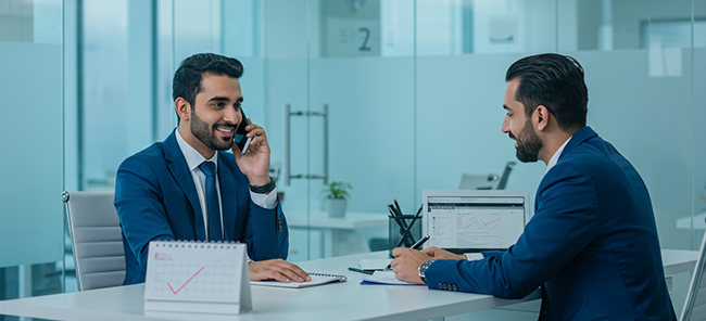 Business professional on phone