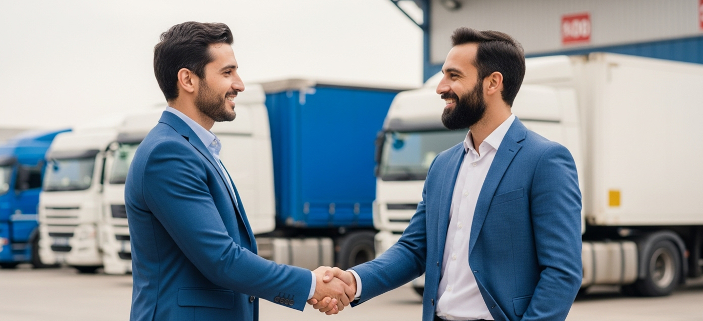 Happy couple reviewing documents